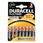 8 x aaa baterij duracell plus power